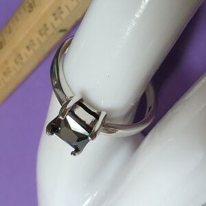 Elegant Thai Black Spinel Size 9 Cushion-Cut 925 Sterling Silver